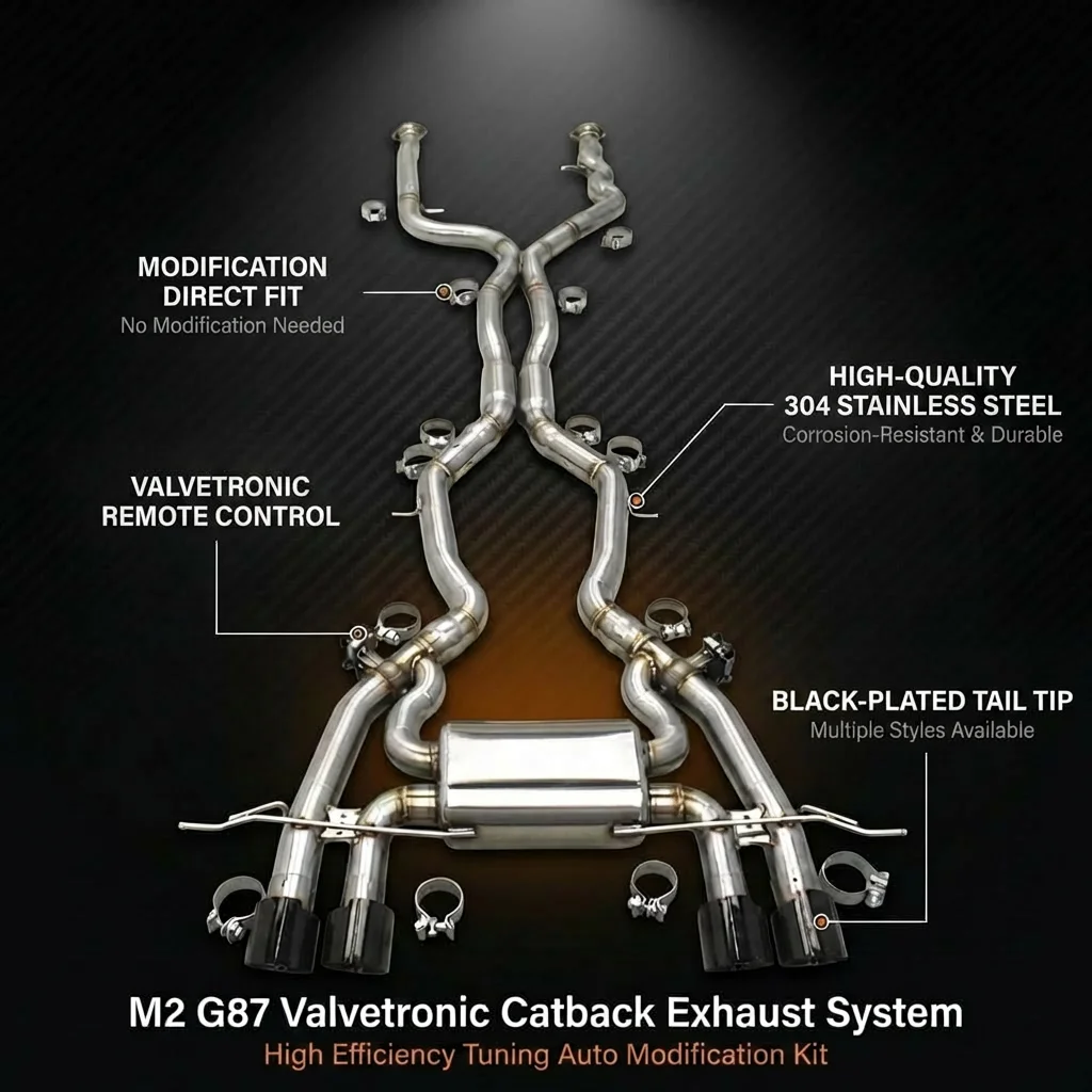 CEES Catback Exhaust System for BMW M2 G87 2023 2024 S58 SUS304 Valvetronic Muffler Equal Length Mid Pipe Performance Sound
CEES Catback Exhaust System for BMW M2 G87 2023 2024 S58 SUS304 Valvetronic Muffler Equal Length Mid Pipe Performance Sound