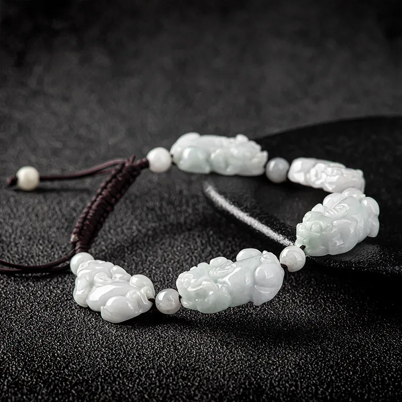 Natural Jade Burma Emerald Pixiu Bead Bracelet Adjustable Bangle Jewellery Fashion Accessories Hand-Carved Woman Customized
Natural Jade Burma Emerald Pixiu Bead Bracelet Adjustable Bangle Jewellery Fashion Accessories Hand-Carved Woman Customized