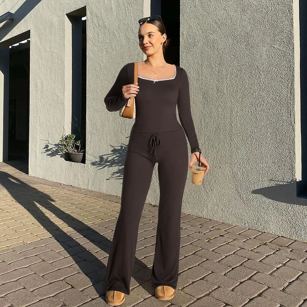 Autumn Winter Women Knitted Suits Soft 2 Pieces Sets Female Wide Leg Pants Outfit Round Neck Long-sleeved Sports Casual Suit
Autumn Winter Women Knitted Suits Soft 2 Pieces Sets Female Wide Leg Pants Outfit Round Neck Long-sleeved Sports Casual Suit