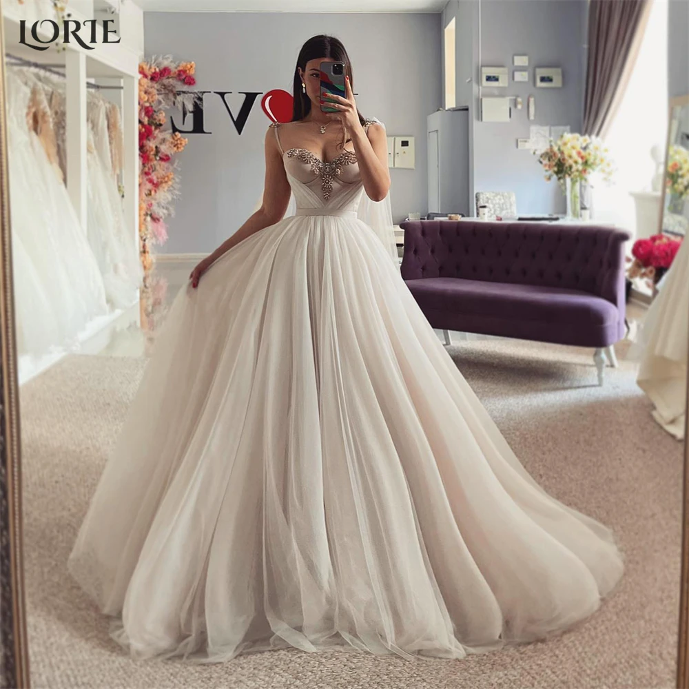 LORIE Vintage Glitter Wedding Dresses Sweetheart A-Line Tulle Spaghetti Straps Bridal Gowns 2023 Princess Backless Bride Dress
LORIE Vintage Glitter Wedding Dresses Sweetheart A-Line Tulle Spaghetti Straps Bridal Gowns 2023 Princess Backless Bride Dress