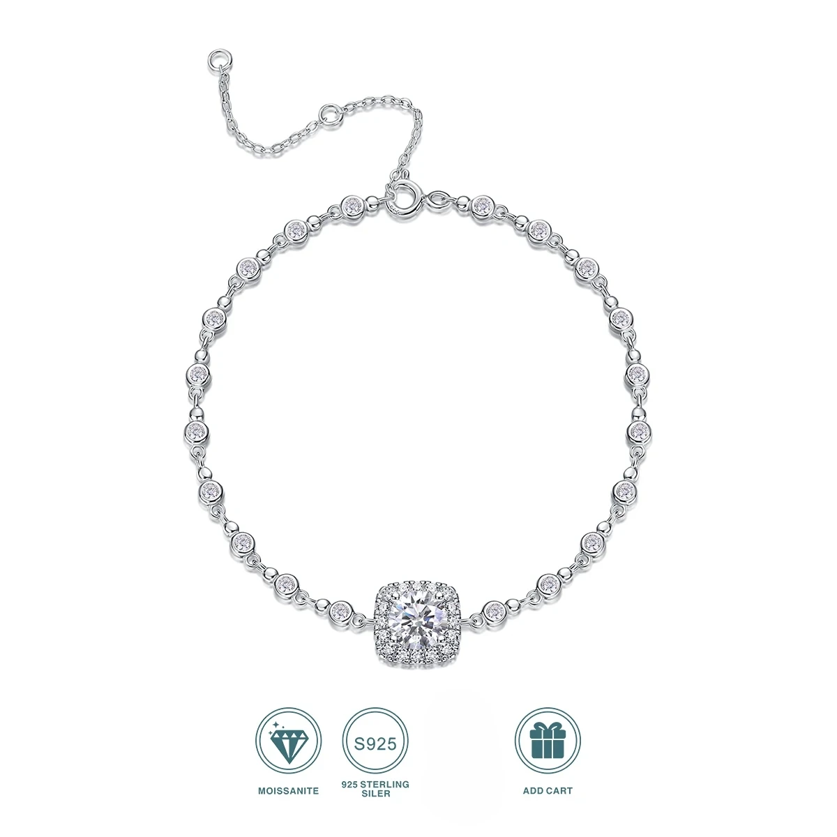 1CT moissanite, 925 sterling silver, adjustable tennis bracelet for ladies, a light luxury and high-end gift for birthdays and w
1CT moissanite, 925 sterling silver, adjustable tennis bracelet for ladies, a light luxury and high-end gift for birthdays and w