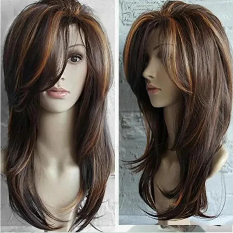 Women Dark Brown Long Straight Partial Bangs Full Wig Heat Resistant Party Hair Shaggy Wavy Curly Sexy Wig
Women Dark Brown Long Straight Partial Bangs Full Wig Heat Resistant Party Hair Shaggy Wavy Curly Sexy Wig