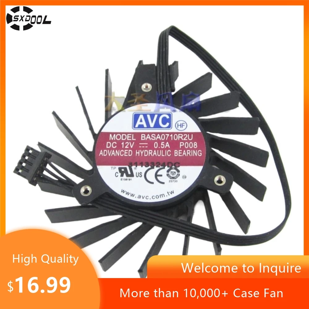 Вентилятор охлаждения видеокарты для AVC BASA0710R2U, 12 В, 0,5 А, для DELL Quadro Q4000, 2 ГБ, диаметр 6,5 см, расстояние между отверстиями 3,5 см
Вентилятор охлаждения видеокарты для AVC BASA0710R2U, 12 В, 0,5 А, для DELL Quadro Q4000, 2 ГБ, диаметр 6,5 см, расстояние между отверстиями 3,5 см