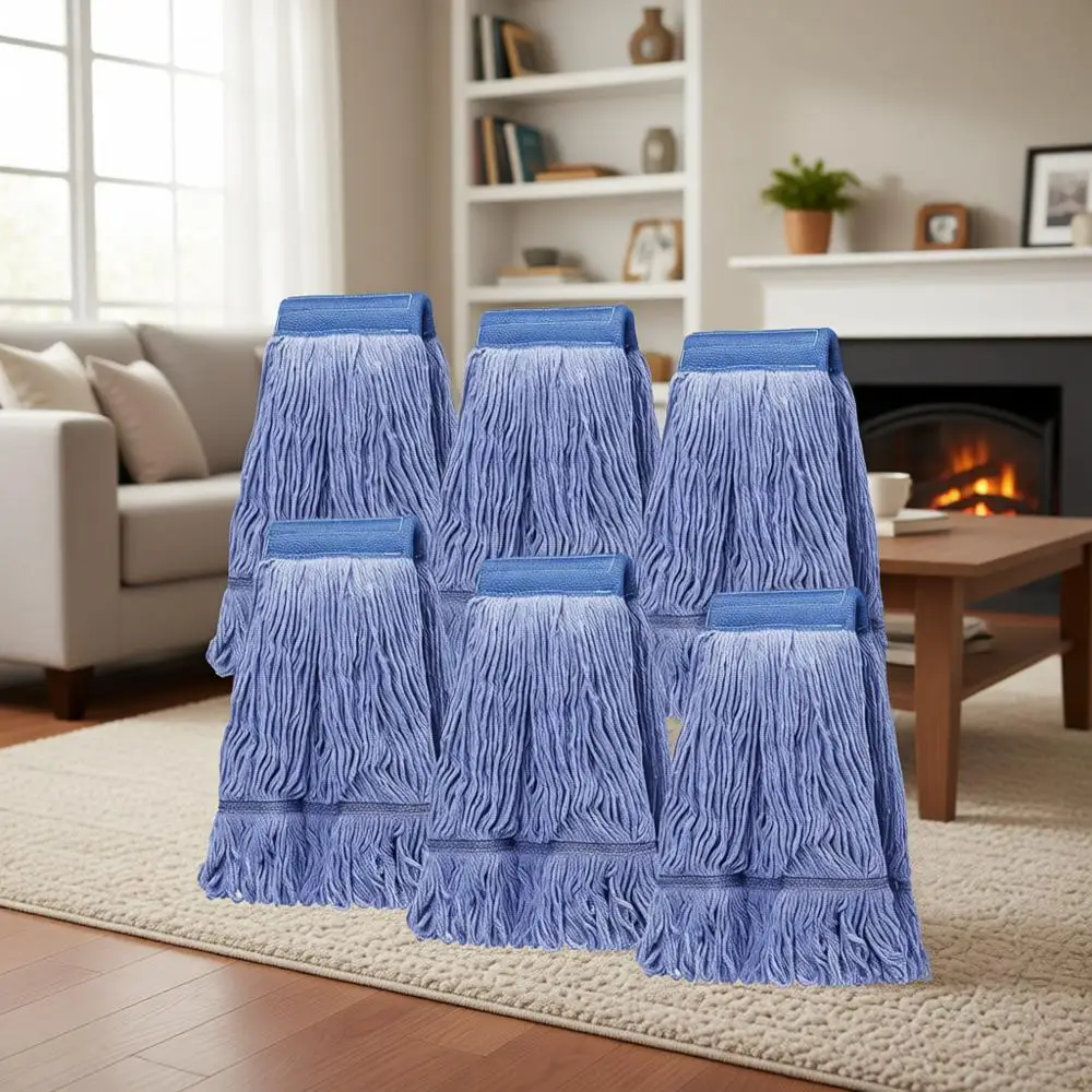 Прочные синие хлопковые насадки для швабр с петлевым креплением для интенсивной уборки полов
Прочные синие хлопковые насадки для швабр с петлевым креплением для интенсивной уборки полов