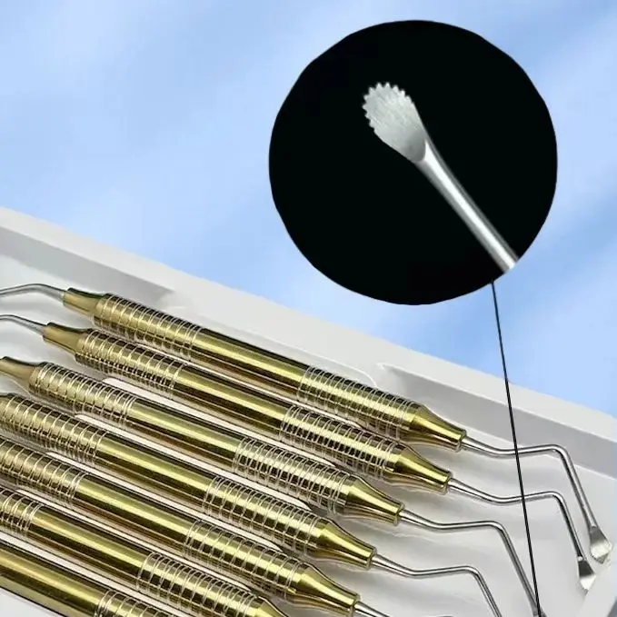 7Pcs/set Dental Tool Curette Jagged Curettes Dentistry Double Ends Cleaning Excavator Restorative Spoon Implant Material Tools
7Pcs/set Dental Tool Curette Jagged Curettes Dentistry Double Ends Cleaning Excavator Restorative Spoon Implant Material Tools