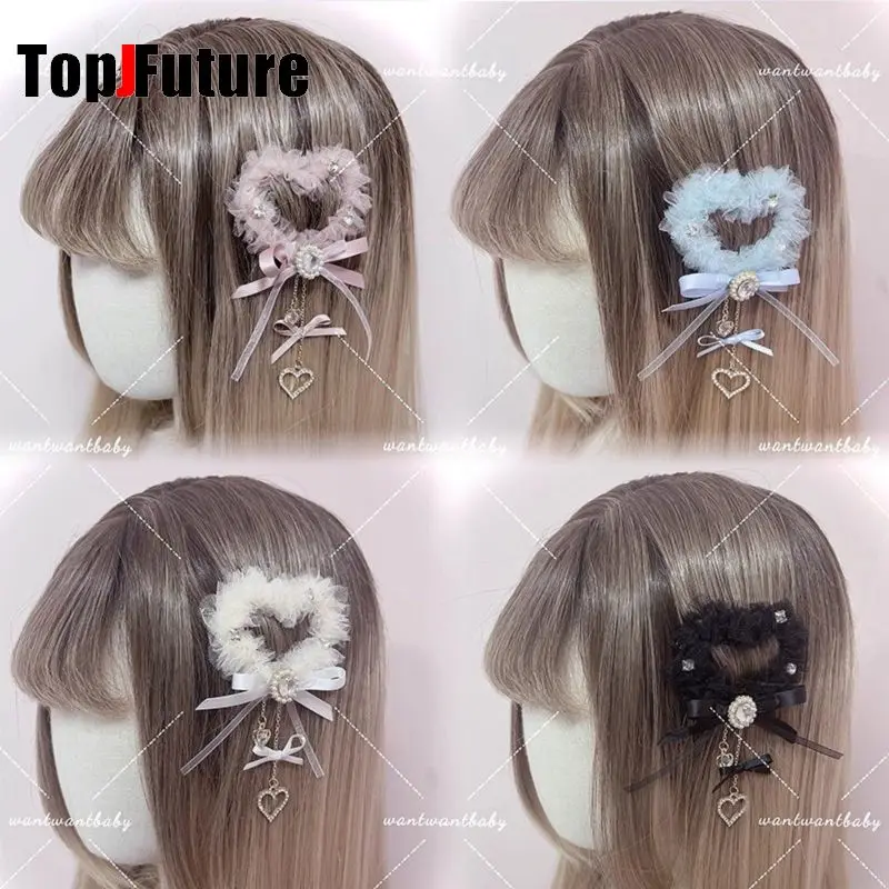 Готическая Лолита со стразами и бантом в виде сердца, заколка для волос, субкультура Y2K, для девочек, женщин, темперамент, элегантный зажим для края, аксессуары для волос, заколки 
Готическая Лолита со стразами и бантом в виде сердца, заколка для волос, субкультура Y2K, для девочек, женщин, темперамент, элегантный зажим для края, аксессуары для волос, заколки