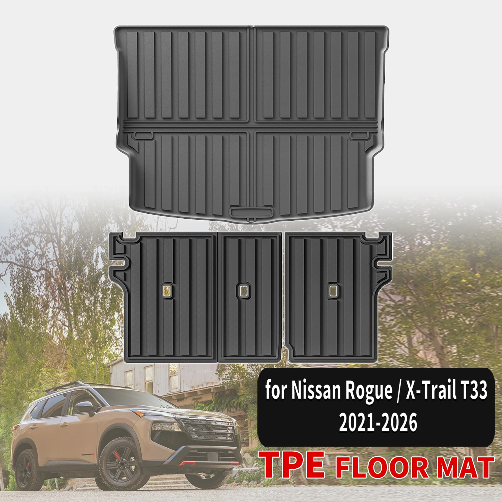 for Nissan Rogue / X‑Trail T33 2021-2025 2026 LHD GAS Odorless Non-Toxic Custom Fit Luxury Eco TPE Car Trunk Mats (Not For RHD)
for Nissan Rogue / X‑Trail T33 2021-2025 2026 LHD GAS Odorless Non-Toxic Custom Fit Luxury Eco TPE Car Trunk Mats (Not For RHD)