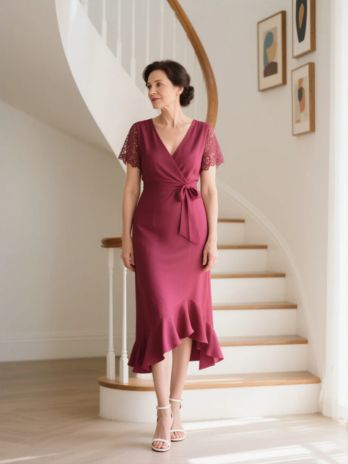 Elegant A-Line Mother of the Bride Dress Sexy Evening Dress Tea Length V Neck Short Sleeves Chiffon Ruffles 2025 free customized
Elegant A-Line Mother of the Bride Dress Sexy Evening Dress Tea Length V Neck Short Sleeves Chiffon Ruffles 2025 free customized