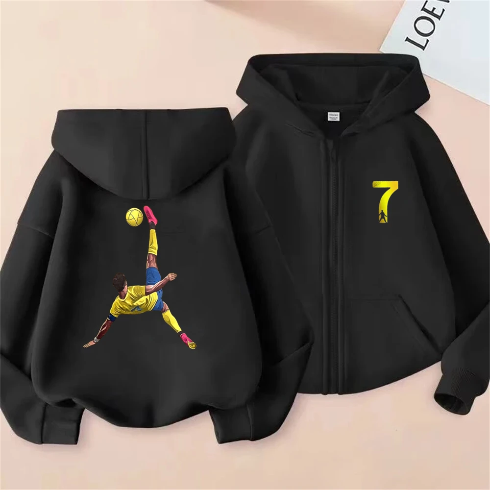football star No. 7 Children Hoodie tops Zipper style Sweatshirt Children Boys Clothing Suitable age 3-12 Girls black coat
football star No. 7 Children Hoodie tops Zipper style Sweatshirt Children Boys Clothing Suitable age 3-12 Girls black coat