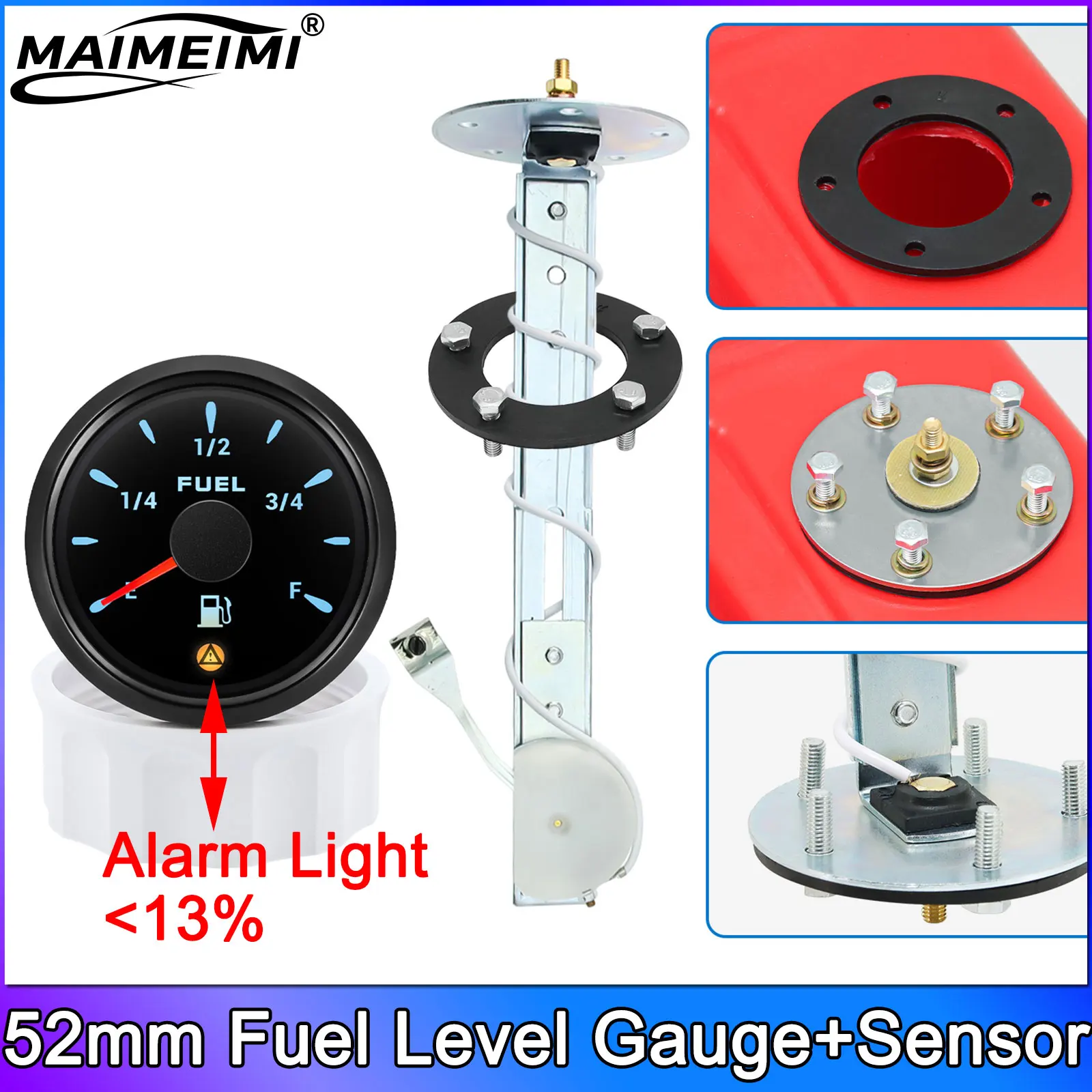 Universal 52mm Fuel Level Gauge + Fuel Float Sensor 240-33 ohm Car Meter 7 Colors LED Light Pointer Fuel Gauges With Alarm Light
Universal 52mm Fuel Level Gauge + Fuel Float Sensor 240-33 ohm Car Meter 7 Colors LED Light Pointer Fuel Gauges With Alarm Light