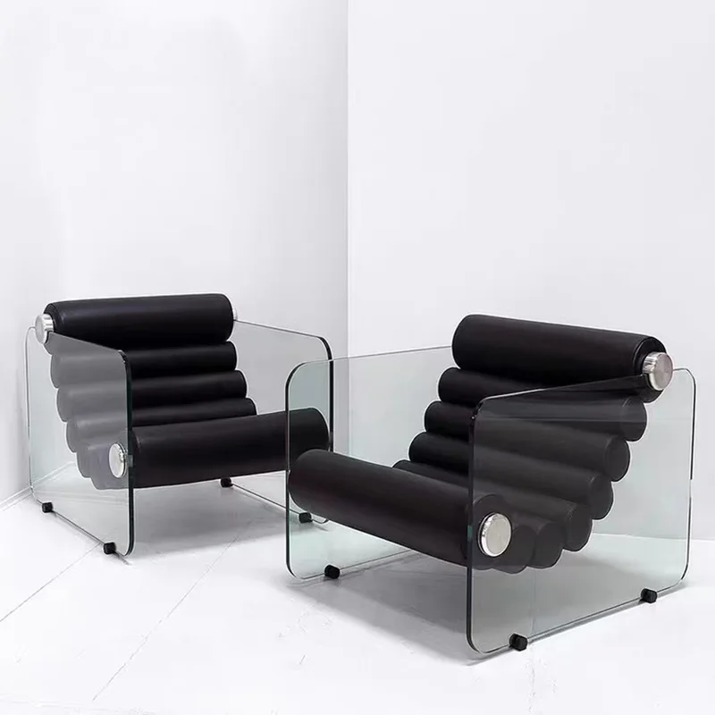Italian minimalist transparent acrylic chair designer creative tempered glass special-shaped Internet celebrity recliner back
Italian minimalist transparent acrylic chair designer creative tempered glass special-shaped Internet celebrity recliner back