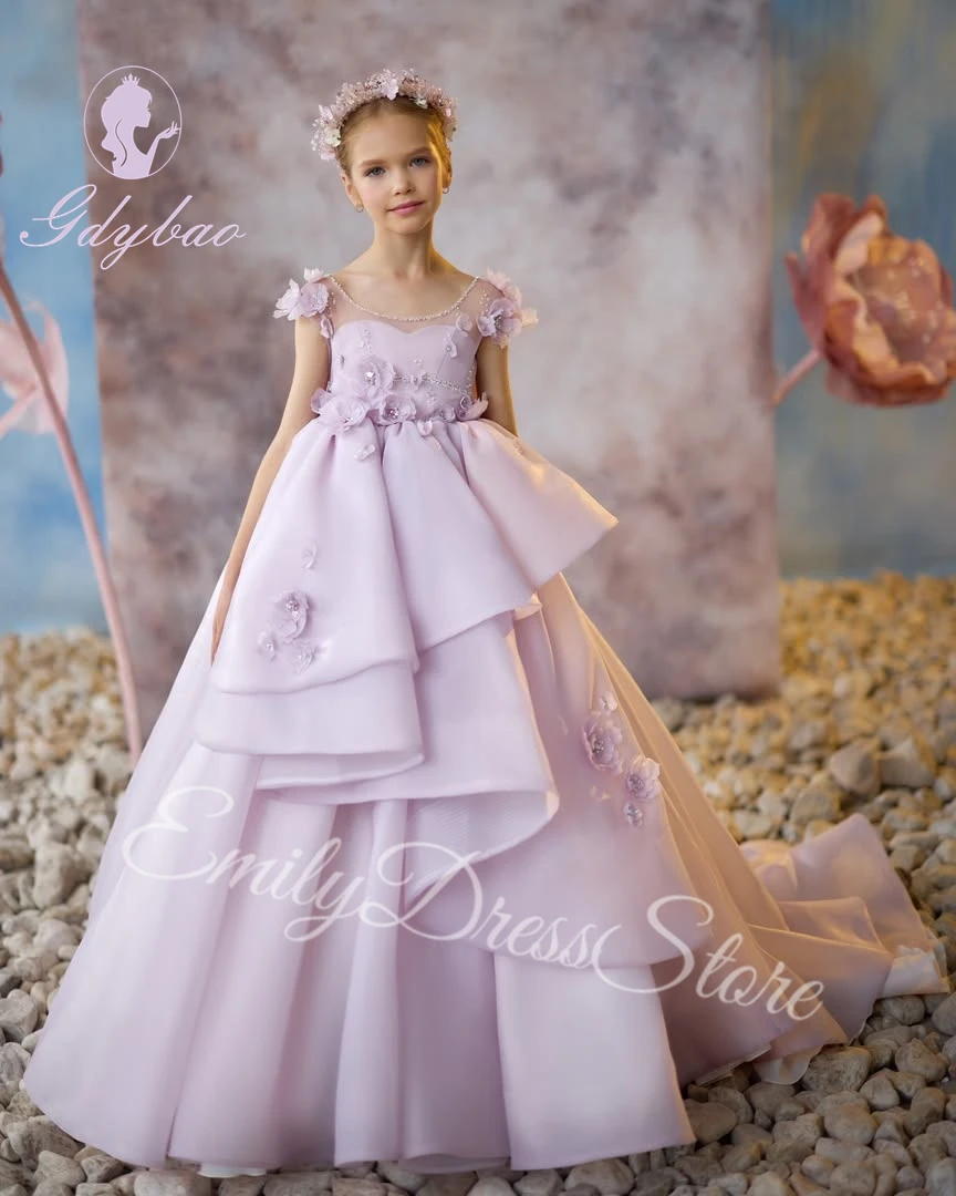 Customized Lilac Flower Girl Dress For Wedding 3d Applique Puffy Tulle Princess Kids Birthday First Communion Elegant Gown
Customized Lilac Flower Girl Dress For Wedding 3d Applique Puffy Tulle Princess Kids Birthday First Communion Elegant Gown