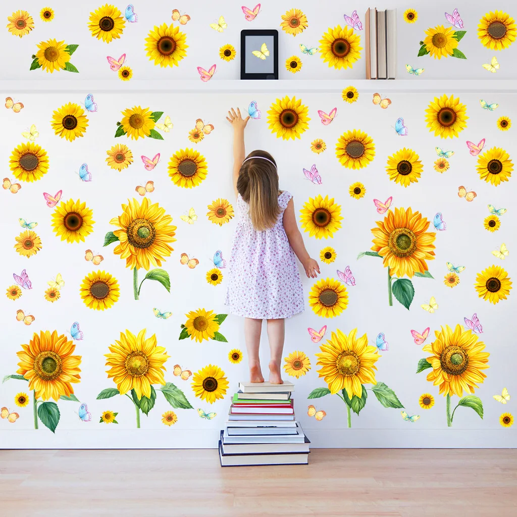 4Pcs Sunflower Plant Flower Butterfly Wall Sticker For Kid's Bedroom Porch Home Decoration Decal Self-Adhesive Wallpaper
4Pcs Sunflower Plant Flower Butterfly Wall Sticker For Kid's Bedroom Porch Home Decoration Decal Self-Adhesive Wallpaper