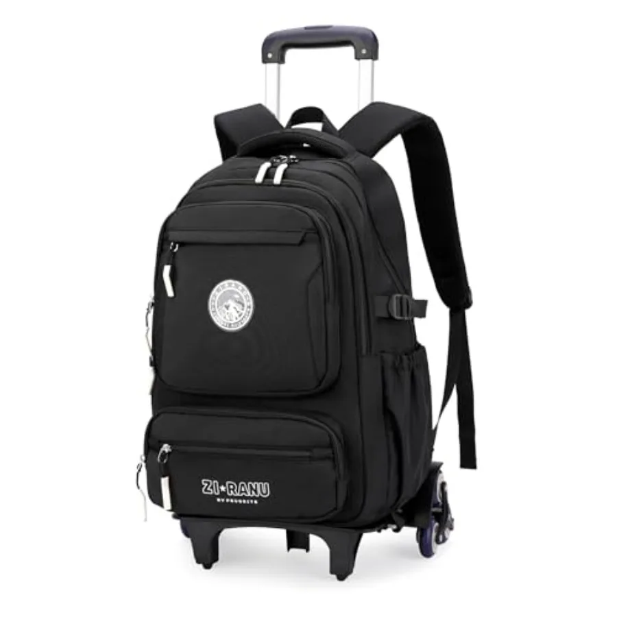Black Rolling Backpack for Boys Middle Junior School,Boys Backpack with 6 Wheels, Black
Black Rolling Backpack for Boys Middle Junior School,Boys Backpack with 6 Wheels, Black
