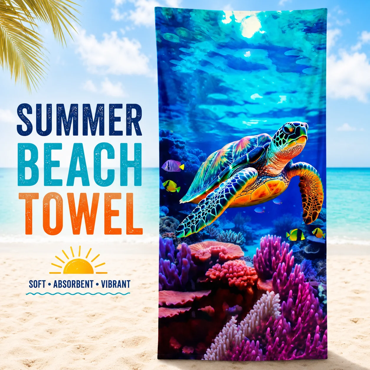 Summer Sea Turtle Beach Towel 2D Flat Printed Peach Skin Coral Reef Ocean Bath Towel Quick Dry Swim Pool Towel Travel Vacation
Summer Sea Turtle Beach Towel 2D Flat Printed Peach Skin Coral Reef Ocean Bath Towel Quick Dry Swim Pool Towel Travel Vacation