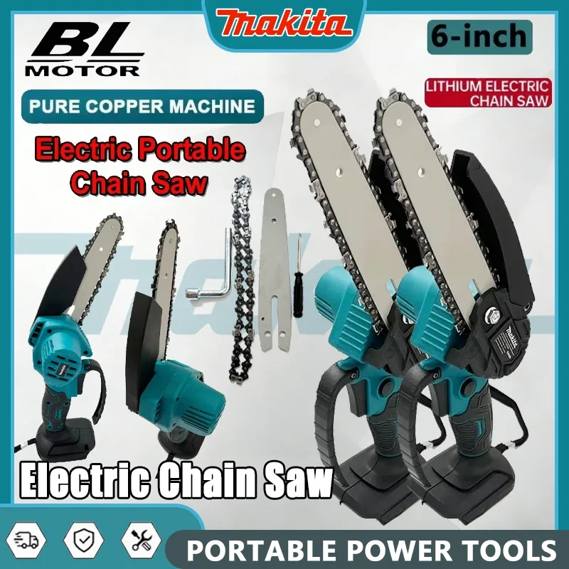 Электрическая цепная пила Makita 6 дюймов, портативная ручная пила для обрезки деревьев и кустарников, садовый электроинструмент, совместимый с аккумулятором 18В
Электрическая цепная пила Makita 6 дюймов, портативная ручная пила для обрезки деревьев и кустарников, садовый электроинструмент, совместимый с аккумулятором 18В