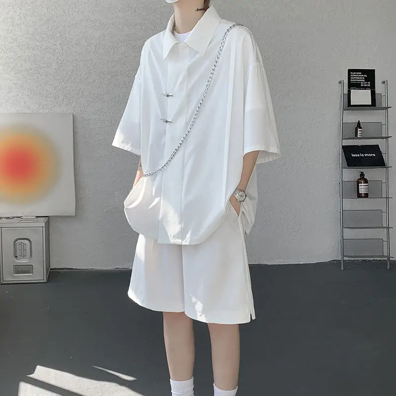 Japanese Casual Shorts Tees Summer Harajuku 2 Piece Set Button Chinese Style Designer Korean Fashion Outfits Tracksuit Black
Japanese Casual Shorts Tees Summer Harajuku 2 Piece Set Button Chinese Style Designer Korean Fashion Outfits Tracksuit Black