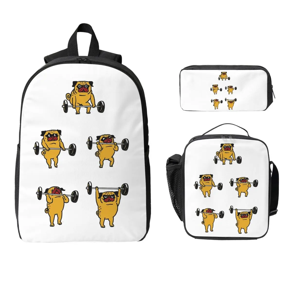 Clean And Jerks Pug Backpack Student BookBag School Bag Computer Shoulder Bags 3ps Insulated Lunch Bag Pencil Case
Clean And Jerks Pug Backpack Student BookBag School Bag Computer Shoulder Bags 3ps Insulated Lunch Bag Pencil Case