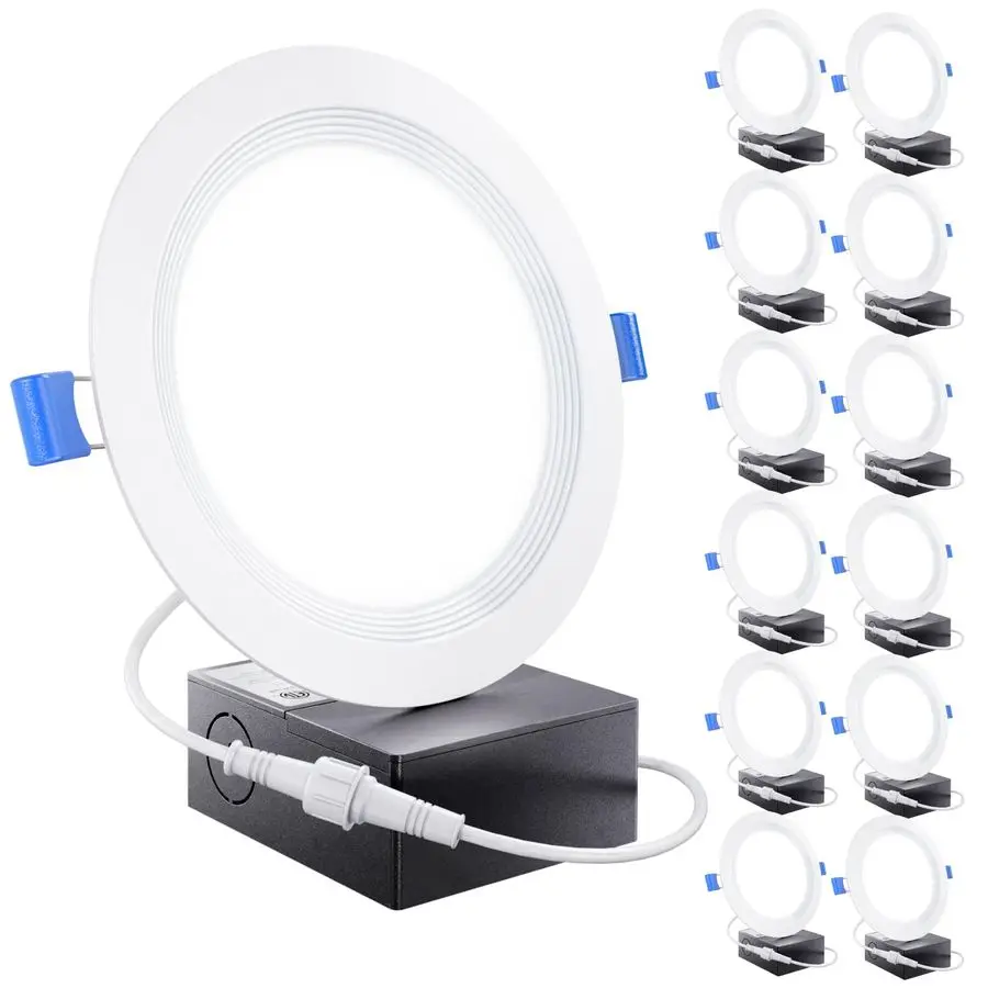 12 Pack 6 Inch LED Recessed Light, Ceiling Canless Recessed Lights, Baffle Trim Ultra Thin, 850 LM, 14W, 6000K Daylight Deluxe,
12 Pack 6 Inch LED Recessed Light, Ceiling Canless Recessed Lights, Baffle Trim Ultra Thin, 850 LM, 14W, 6000K Daylight Deluxe,