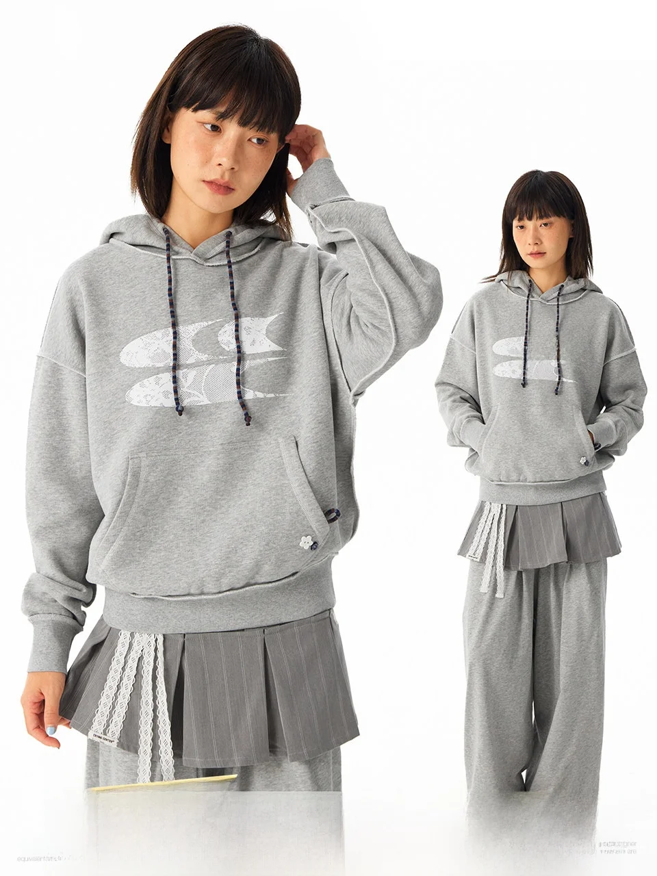CryingCenter Printed Fleece Hoodie Mid-Short Lace Patterned Snug Fit Sweatshirt Casual Unisex Long Sleeve Cotton Polyester
CryingCenter Printed Fleece Hoodie Mid-Short Lace Patterned Snug Fit Sweatshirt Casual Unisex Long Sleeve Cotton Polyester