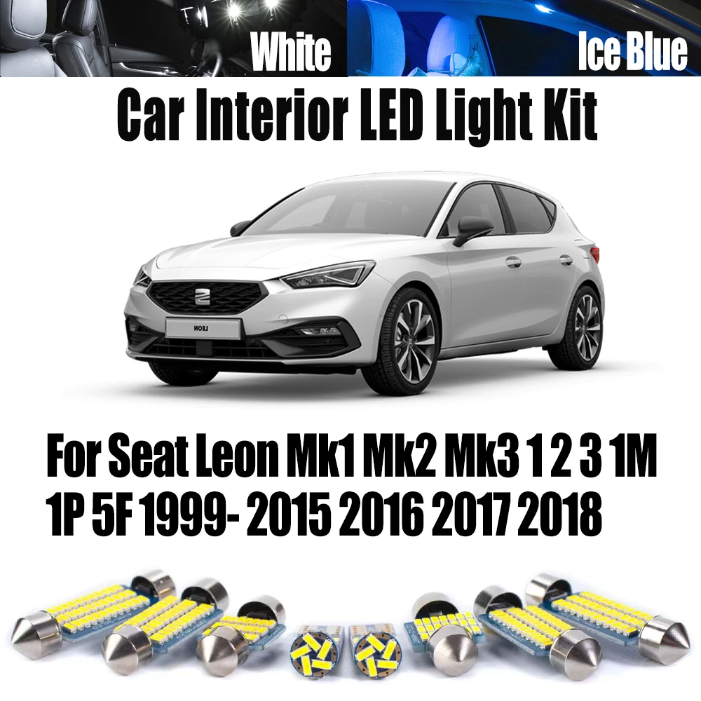 Canbus LED Interior Map Reading Dome Light Kit For Seat Leon Mk1 Mk2 Mk3 1 2 3 1M 1P 5F 1999- 2015 2016 2017 2018 Car Trunk Bulb
Canbus LED Interior Map Reading Dome Light Kit For Seat Leon Mk1 Mk2 Mk3 1 2 3 1M 1P 5F 1999- 2015 2016 2017 2018 Car Trunk Bulb
