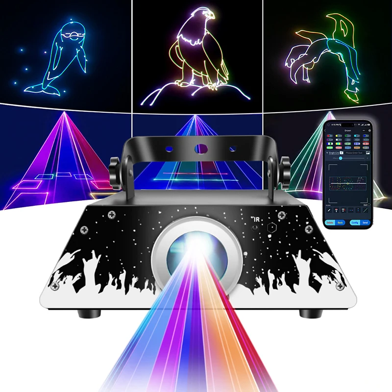 Sunart RGB Full Color Laser Projector with APP Animation Drawing Stage Effect Lighting For Night Clubs Bars DMX Fixture
Sunart RGB Full Color Laser Projector with APP Animation Drawing Stage Effect Lighting For Night Clubs Bars DMX Fixture