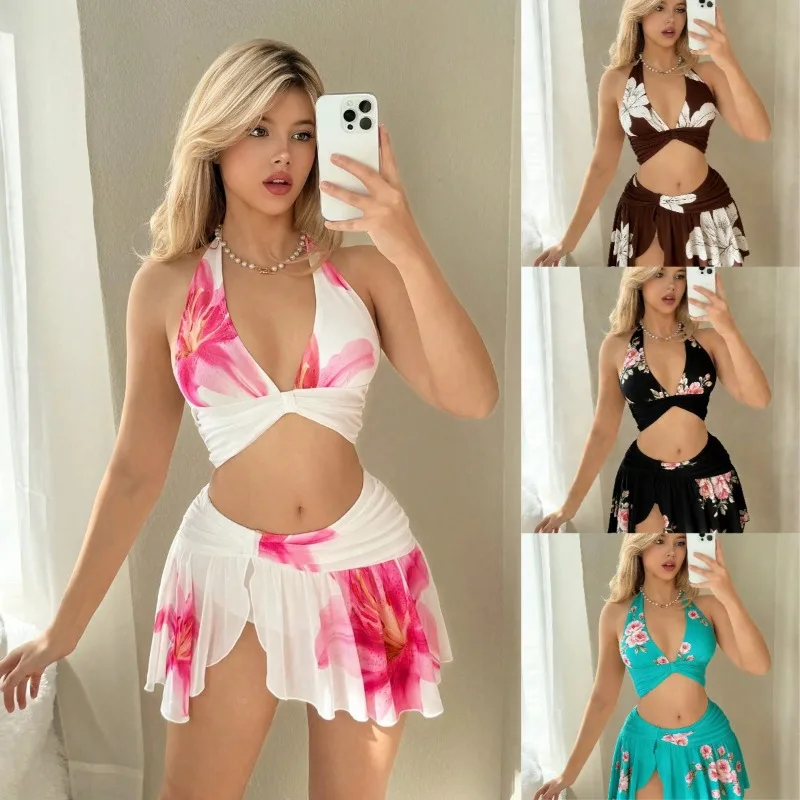 Women Two-Piece Set Swimsuit Outfit Sexy Print Mesh-Panel Bikini Dress Sets Festival Clothing Skirts Cropped Top Streetwear
Women Two-Piece Set Swimsuit Outfit Sexy Print Mesh-Panel Bikini Dress Sets Festival Clothing Skirts Cropped Top Streetwear