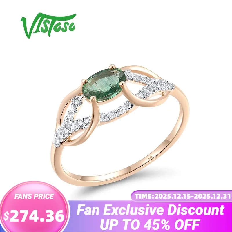 VISTOSO Genuine 14K 585 Rose Gold Solitaire Ring For Women Sparkling Diamond Emerald Delicate Gorgeous Fine Fashion Jewelry
VISTOSO Genuine 14K 585 Rose Gold Solitaire Ring For Women Sparkling Diamond Emerald Delicate Gorgeous Fine Fashion Jewelry