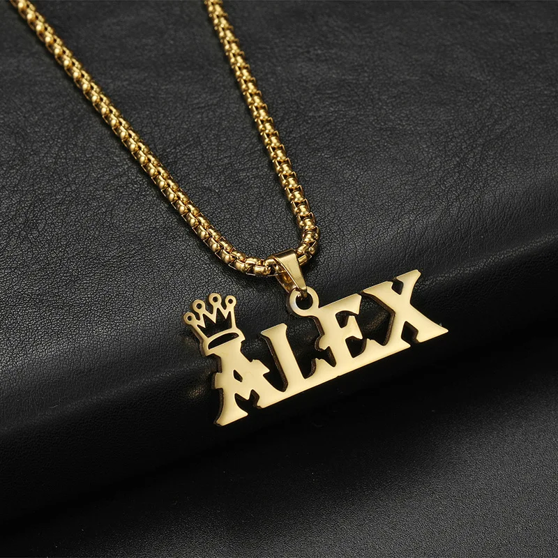 Custom Name Necklace Jewelry Stainless Steel Personalized Crown Pendant For Women Men Collars Thick Chain Gifts dropshipping
Custom Name Necklace Jewelry Stainless Steel Personalized Crown Pendant For Women Men Collars Thick Chain Gifts dropshipping