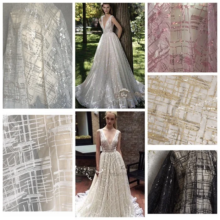 Crystal Gold Semi Transparent Square Grid Striped Sequin Mesh Lace Fabric Wedding Dress Fabric
Crystal Gold Semi Transparent Square Grid Striped Sequin Mesh Lace Fabric Wedding Dress Fabric
