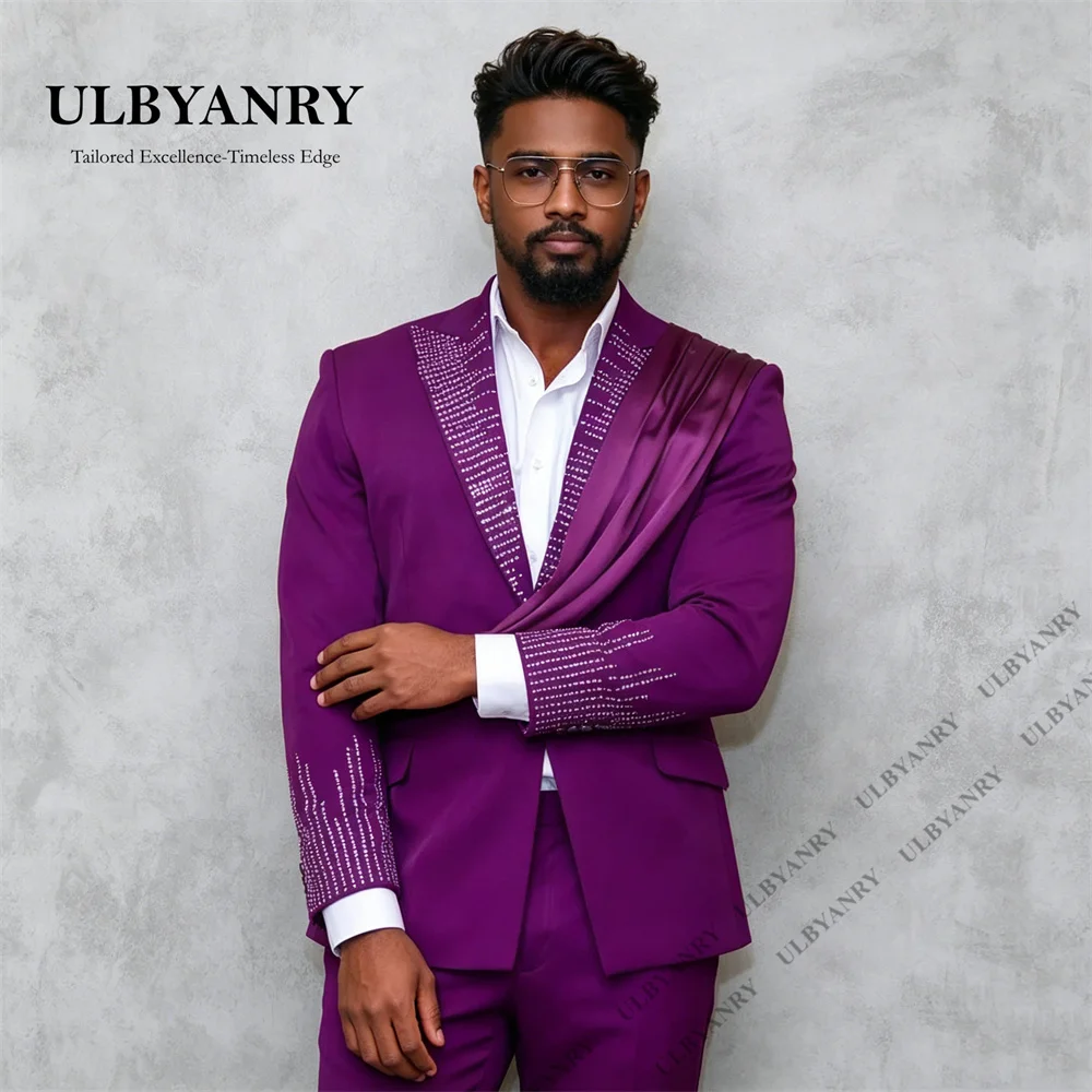 ULBYANRY Custom Fit Men's 2-Piece Formal Suit Set with Rhinestones Details One Button Jacket Satin 80+ Colors Wedding Groom Suit
ULBYANRY Custom Fit Men's 2-Piece Formal Suit Set with Rhinestones Details One Button Jacket Satin 80+ Colors Wedding Groom Suit