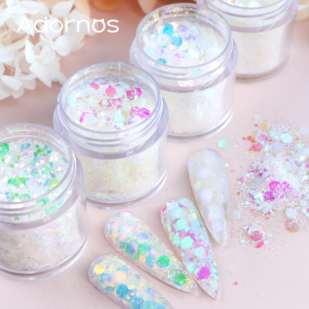4 Bottles Iridescence Chunky Glitter Mermaid Nail Art Sequin Gel Polish Manicure Accessories Shiny Paillettes DIY Resin Fillings
4 Bottles Iridescence Chunky Glitter Mermaid Nail Art Sequin Gel Polish Manicure Accessories Shiny Paillettes DIY Resin Fillings