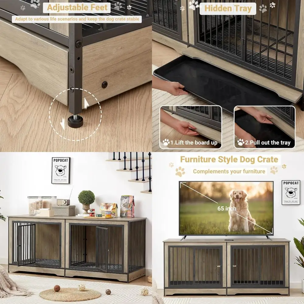 Двухдверный усиленный вольер для двух крупных собак, серый, в стиле домашней мебели
Двухдверный усиленный вольер для двух крупных собак, серый, в стиле домашней мебели