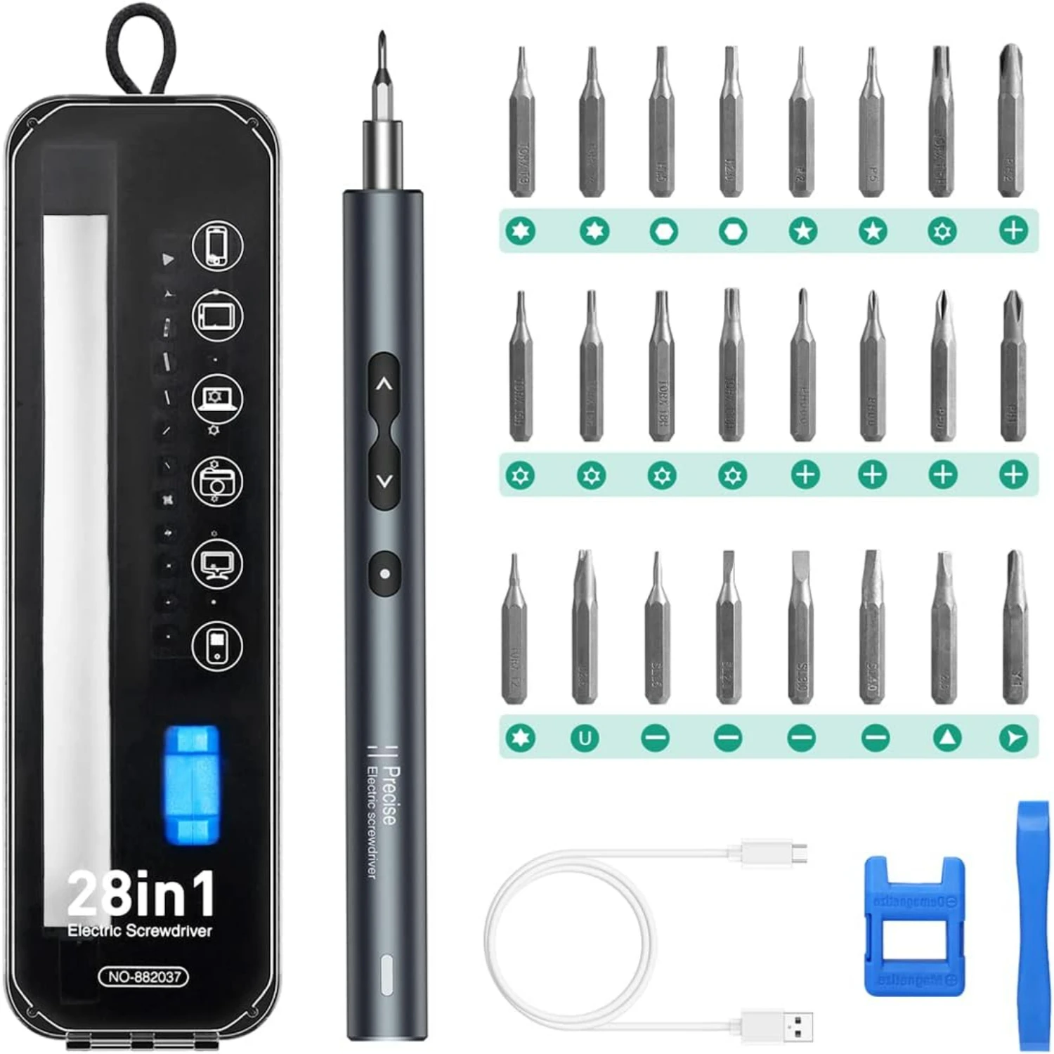 Enhanced Mini Cordless Screwdriver Kit with Improved Performance - Upgraded 28 in 1 Set with LED Lights for Enhanced Precision a
Enhanced Mini Cordless Screwdriver Kit with Improved Performance - Upgraded 28 in 1 Set with LED Lights for Enhanced Precision a