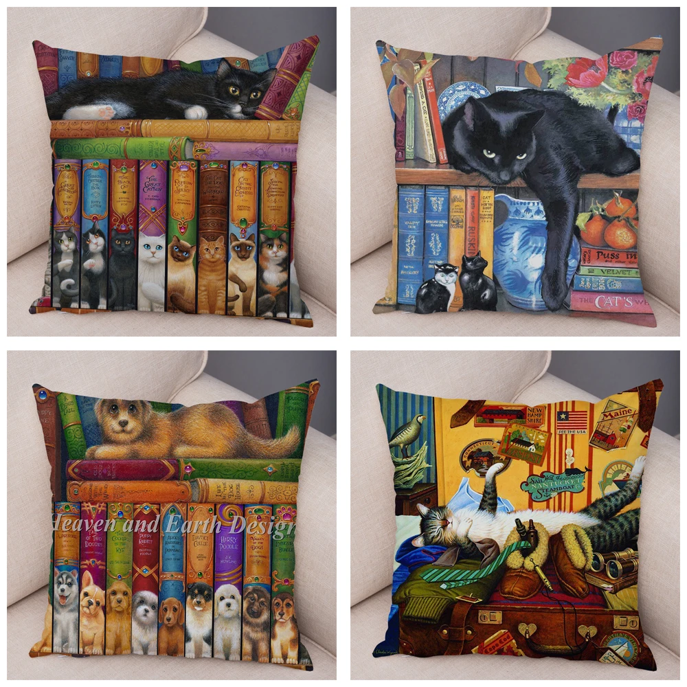 Oil Painting Color Cat Cushion Cover Pillowcase Home Decor Cartoon Animal Sofa Aesthetics
Oil Painting Color Cat Cushion Cover Pillowcase Home Decor Cartoon Animal Sofa Aesthetics
