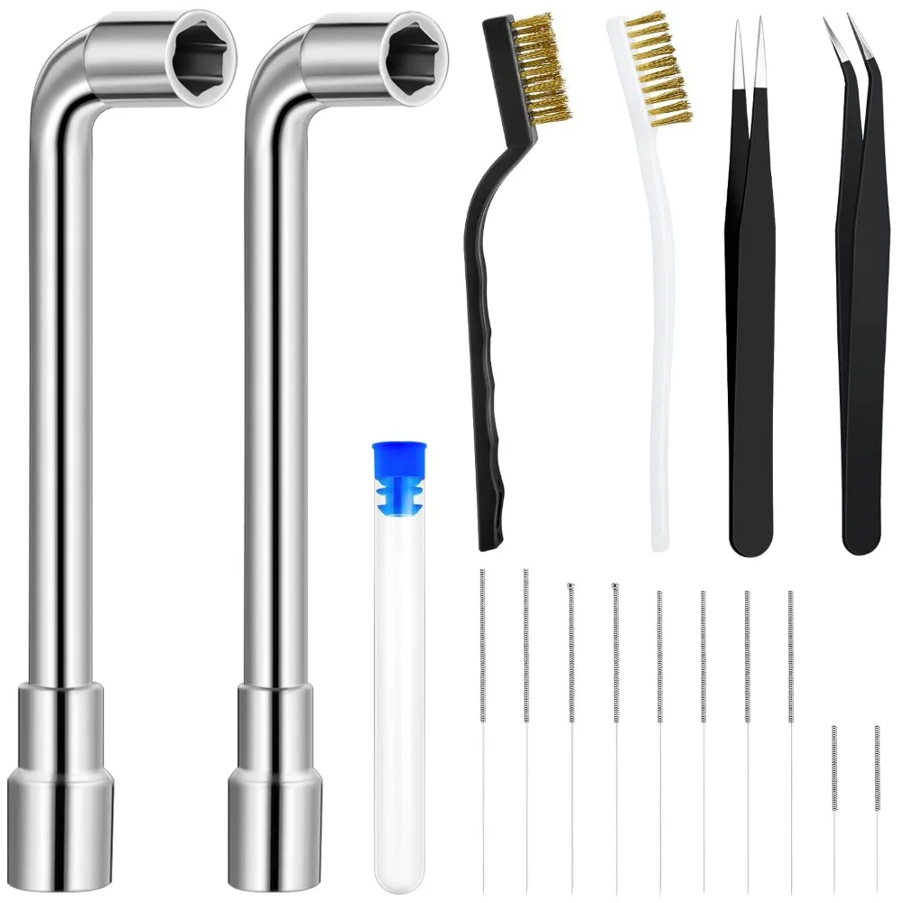 3D Printer Nozzle Wrench Cleaner Kit Cleaning Pins Tweezers Copper Wire Toothbrushes L-Shaped Wrench Tool 3D Printer Accessories
3D Printer Nozzle Wrench Cleaner Kit Cleaning Pins Tweezers Copper Wire Toothbrushes L-Shaped Wrench Tool 3D Printer Accessories