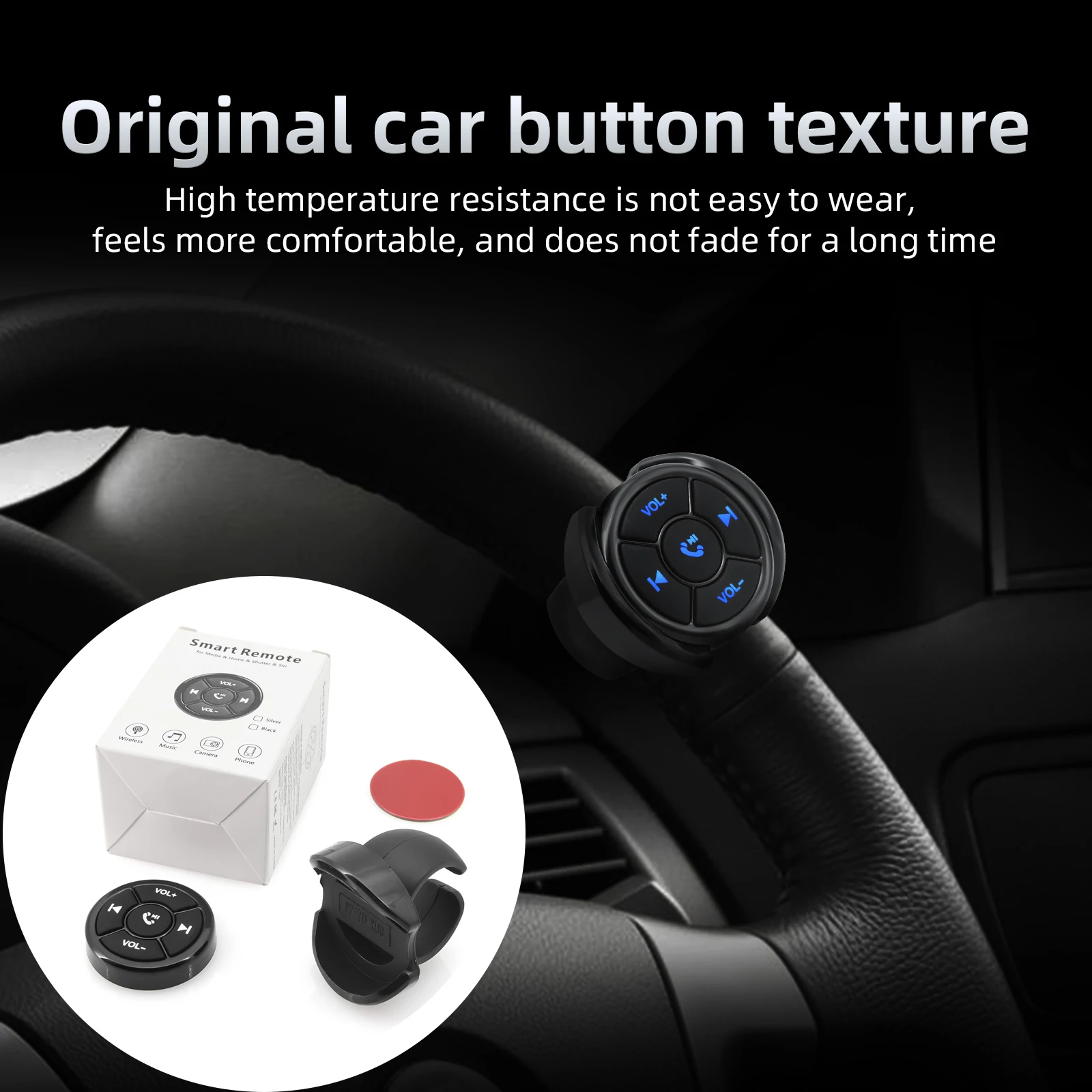Wireless Car Remote Controller Media Player Universal Car Bike Steering Wheel Button for IOS Android Phone Bluetooth-Compatible
Wireless Car Remote Controller Media Player Universal Car Bike Steering Wheel Button for IOS Android Phone Bluetooth-Compatible