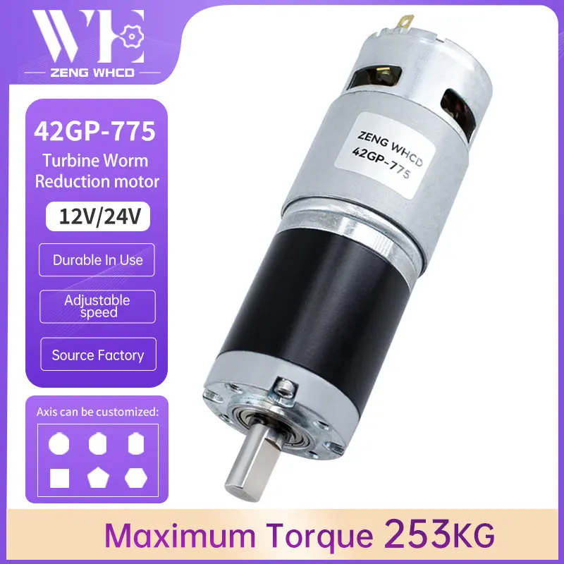 Micro Reduction Planetary DC Motor 42GP-775 12V~24V Full Metal Gear Brushed Motor Torque up to 250KG Can Be Forward And Reverse
Micro Reduction Planetary DC Motor 42GP-775 12V~24V Full Metal Gear Brushed Motor Torque up to 250KG Can Be Forward And Reverse