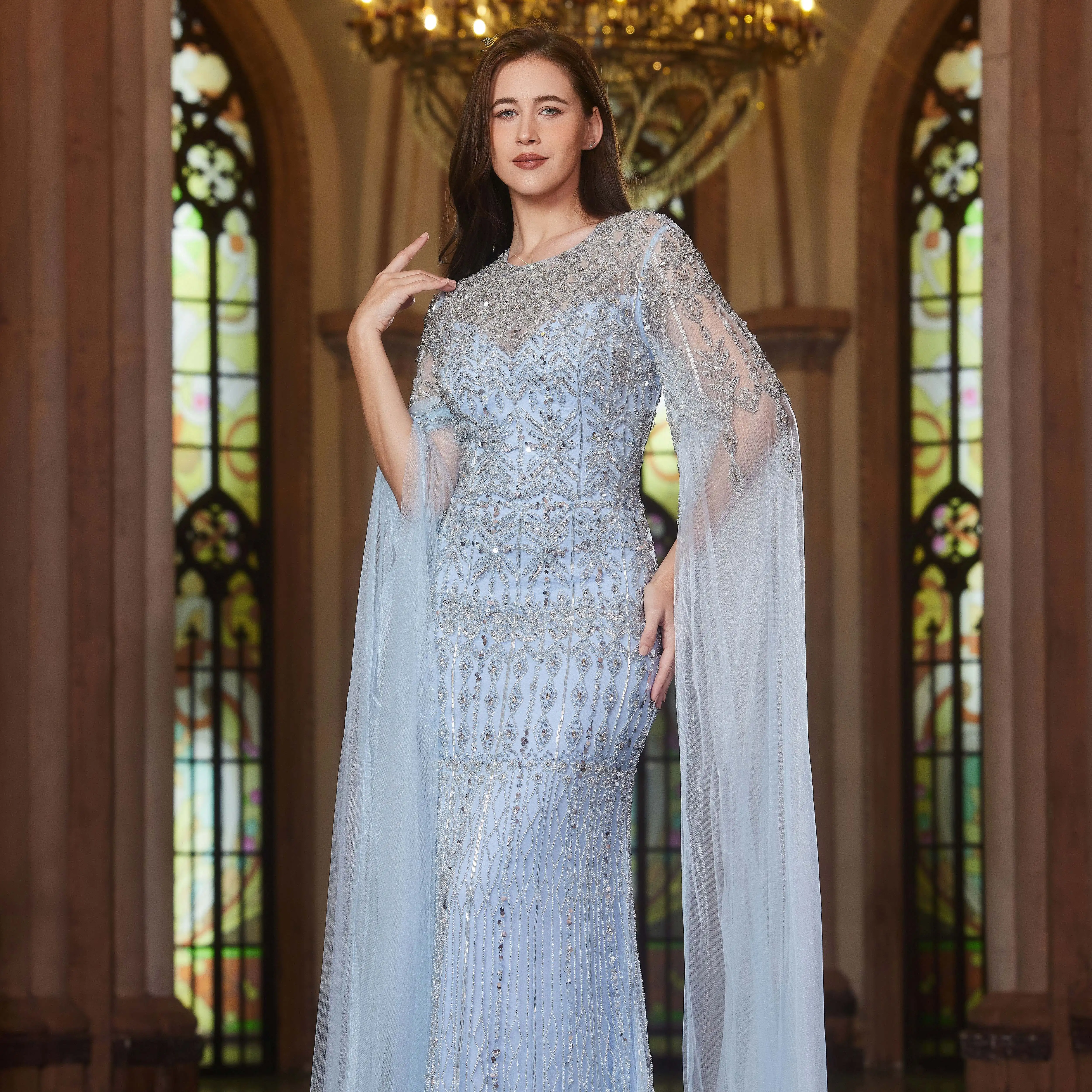 Alice CollectionPro 2025 Saudi Arabia Caramel Mermaid Cape Sleeve Beaded Evening Dresses For Occasion Customized
Alice CollectionPro 2025 Saudi Arabia Caramel Mermaid Cape Sleeve Beaded Evening Dresses For Occasion Customized