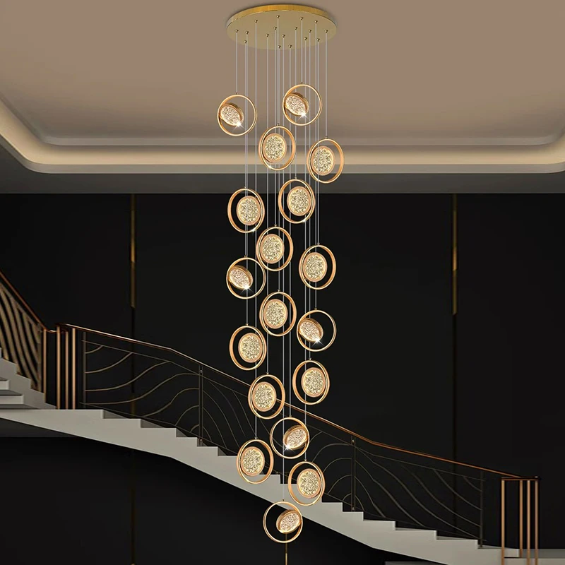 Nordic Luxury Staircase Crystal Chandelier Interior Decoration Pendent Lamp Living Room Villa Ceiling Chandelier Luster Lighting
Nordic Luxury Staircase Crystal Chandelier Interior Decoration Pendent Lamp Living Room Villa Ceiling Chandelier Luster Lighting