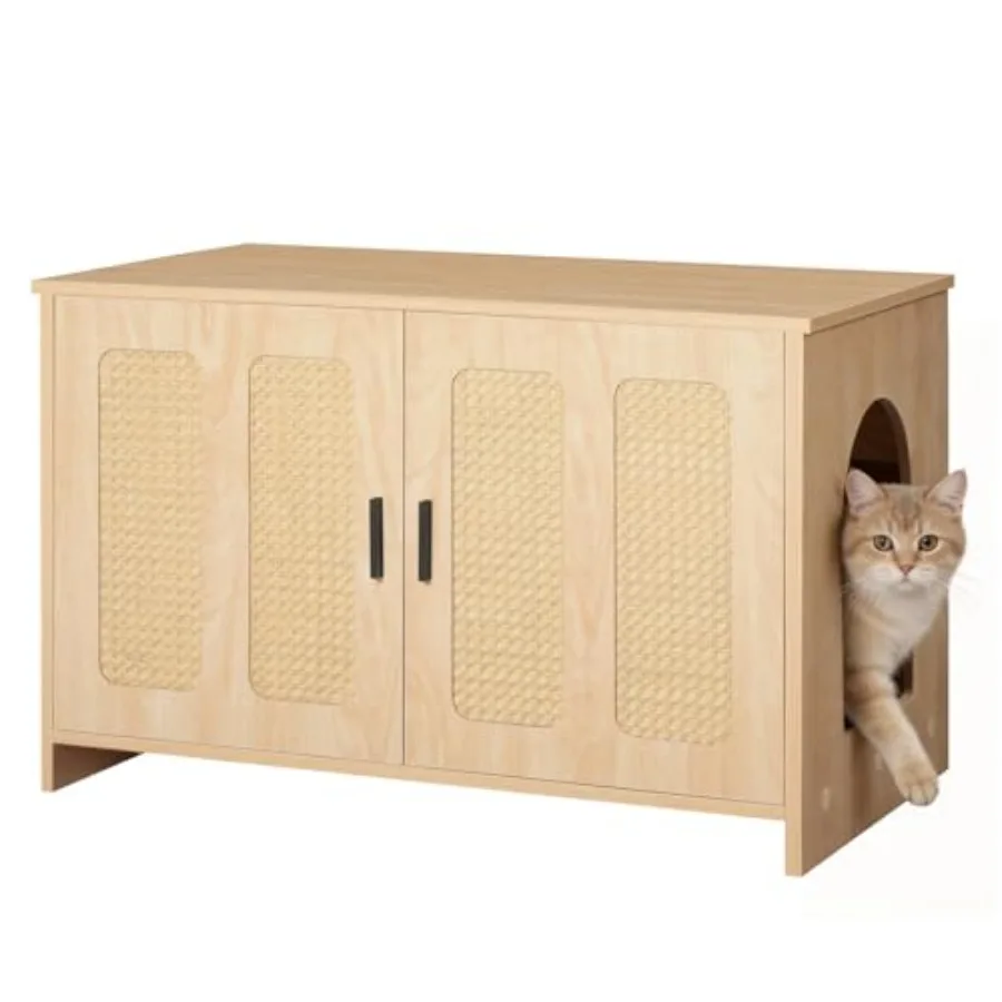 Farmhouse Cat Litter Box Enclosure, Hidden Litter Box Furniture with Side Entry and Vents, Litter Box Cabinet with Double Woven
Farmhouse Cat Litter Box Enclosure, Hidden Litter Box Furniture with Side Entry and Vents, Litter Box Cabinet with Double Woven
