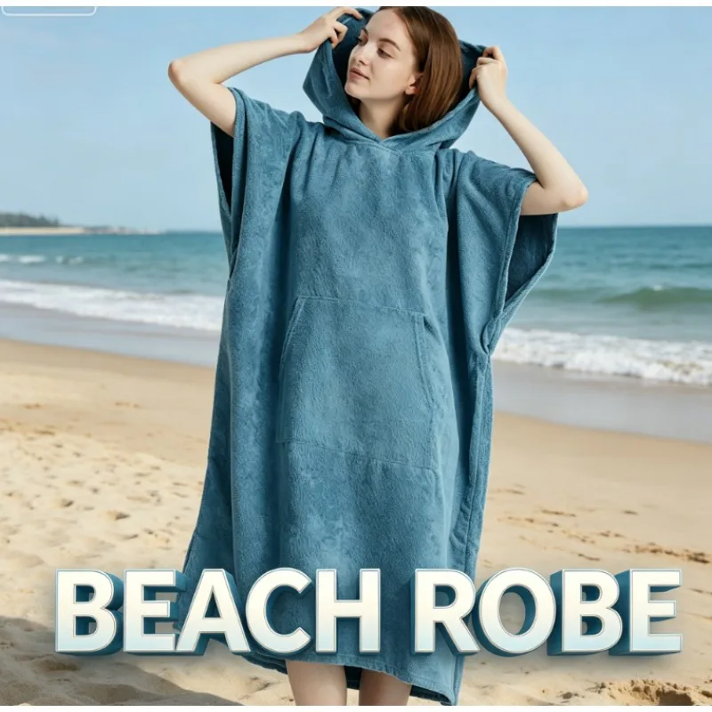 Ultra fine fiber bath towel robe wearable hooded design fast drying and super absorbent outdoor swimming changing clothes
Ultra fine fiber bath towel robe wearable hooded design fast drying and super absorbent outdoor swimming changing clothes