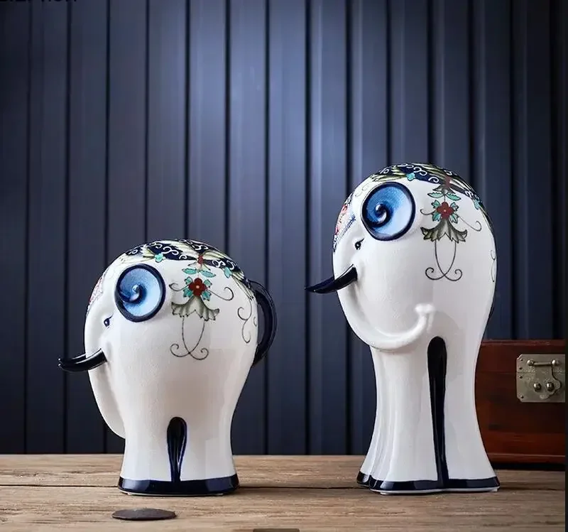 Elephant Ceramic Ornament Crafts Animal Decorations Statuette Knickknacks Figurines Exhibit Statue Home Decor Accessories Gift
Elephant Ceramic Ornament Crafts Animal Decorations Statuette Knickknacks Figurines Exhibit Statue Home Decor Accessories Gift