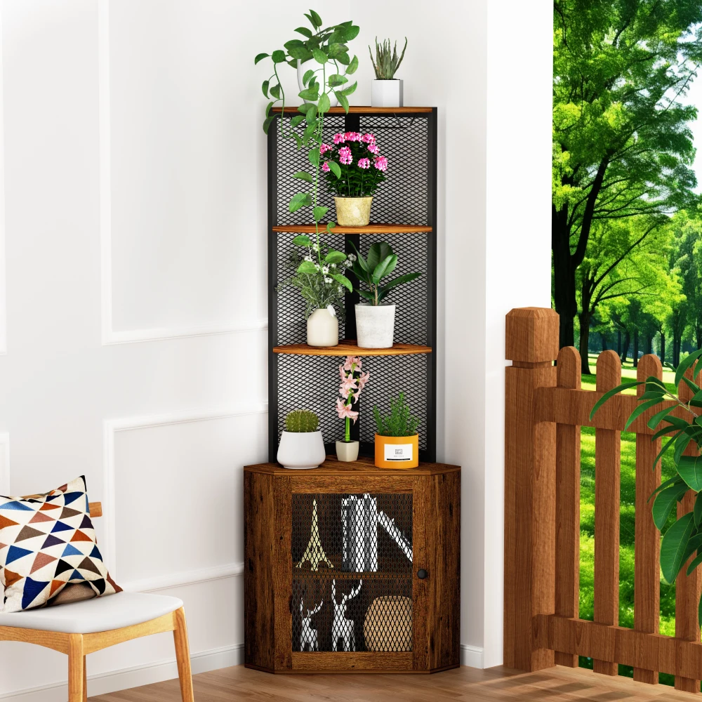 65" Corner Cabinet with Shelves & Wine Glass Rack, 6 Tier Bookshelf Display Corner Shelves, Freestanding Corner Storage Stand
65" Corner Cabinet with Shelves & Wine Glass Rack, 6 Tier Bookshelf Display Corner Shelves, Freestanding Corner Storage Stand