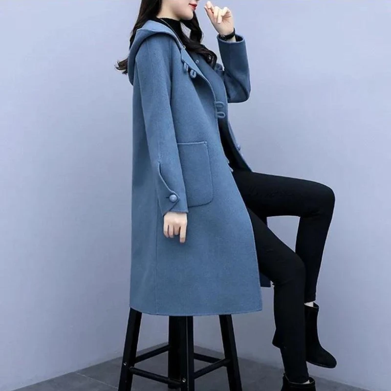 Женское повседневное шерстяное пальто больших размеров, весна-осень 2022, свободная посадка в корейском стиле, утягивающая винтажная верхняя одежда средней длины с капюшоном
Женское повседневное шерстяное пальто больших размеров, весна-осень 2022, свободная посадка в корейском стиле, утягивающая винтажная верхняя одежда средней длины с капюшоном