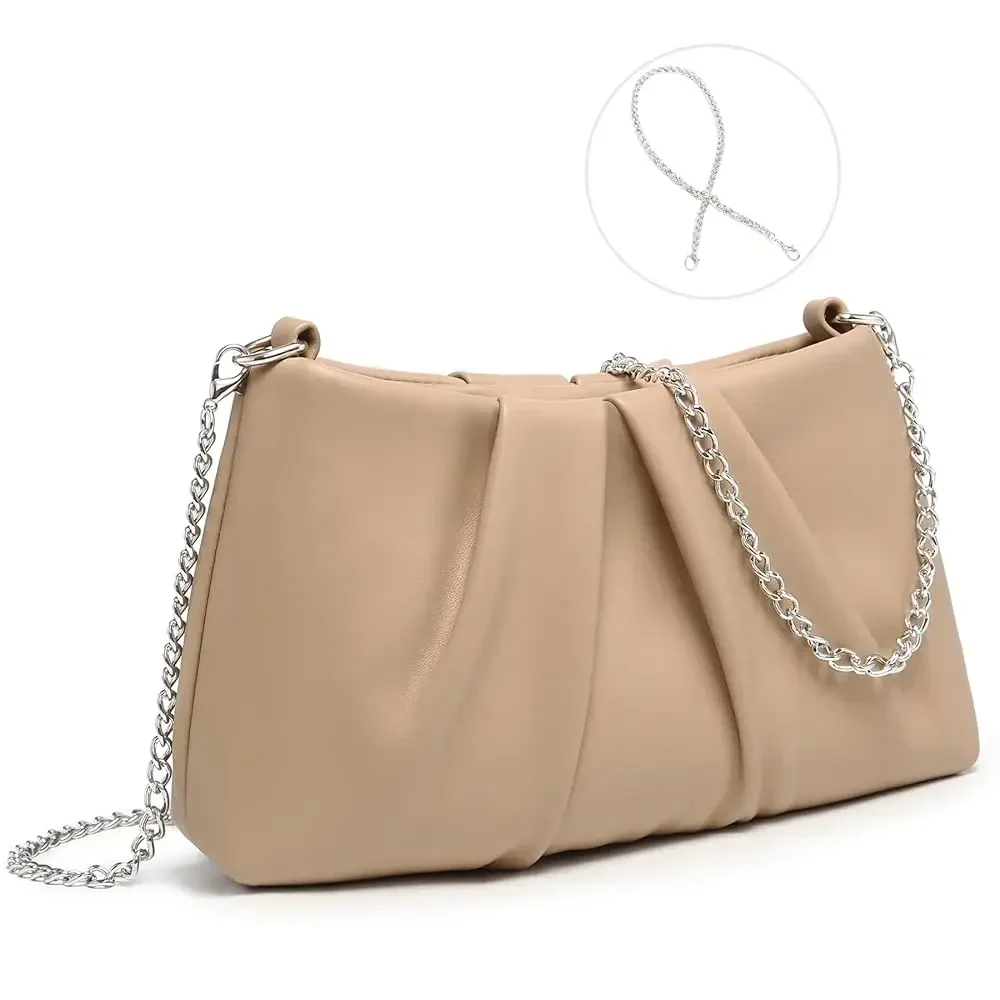 Free ShippingElegant Pleated Evening Bag Soft Vegan Leather Clutch Purse Dressy Formal Handbag with 2 Chain Straps for Women
Free ShippingElegant Pleated Evening Bag Soft Vegan Leather Clutch Purse Dressy Formal Handbag with 2 Chain Straps for Women
