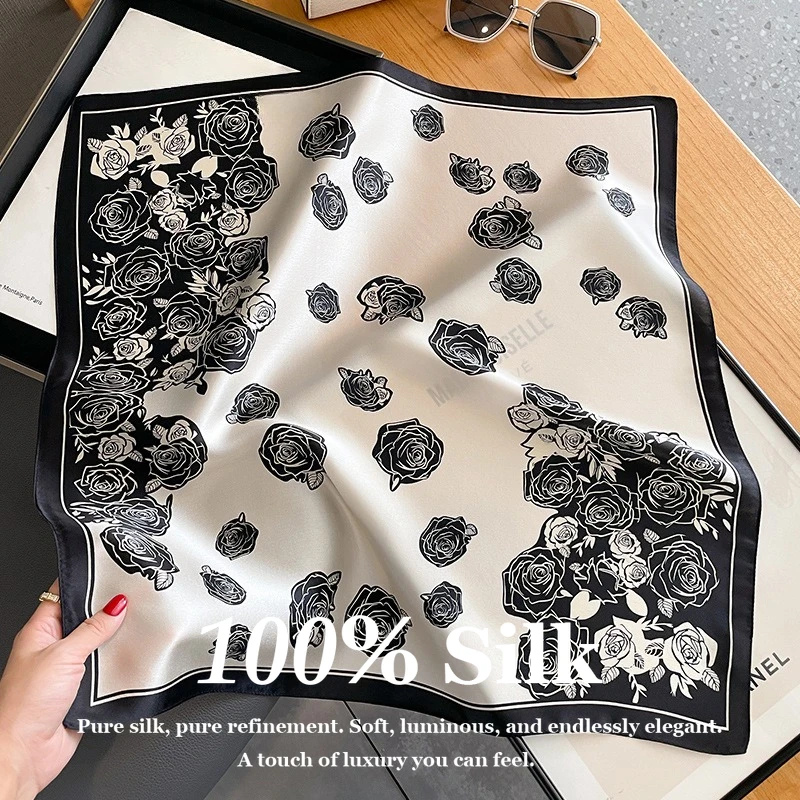 Elegant 100% Pure Silk Scarf Women 53x53cm Square Neck Scarf Luxury Design Hair Bandana Small Headband Foulard Female Shawl Wrap
Elegant 100% Pure Silk Scarf Women 53x53cm Square Neck Scarf Luxury Design Hair Bandana Small Headband Foulard Female Shawl Wrap