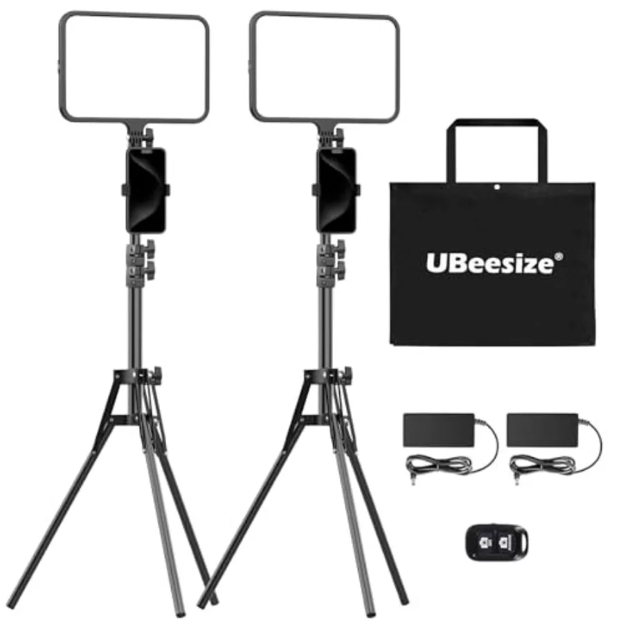 2 Pack LED Video Light Kit Photography Lighting 13" Studio Lights with 65" Tripod Stand and Phone Holders Podcast Lighting for
2 Pack LED Video Light Kit Photography Lighting 13" Studio Lights with 65" Tripod Stand and Phone Holders Podcast Lighting for