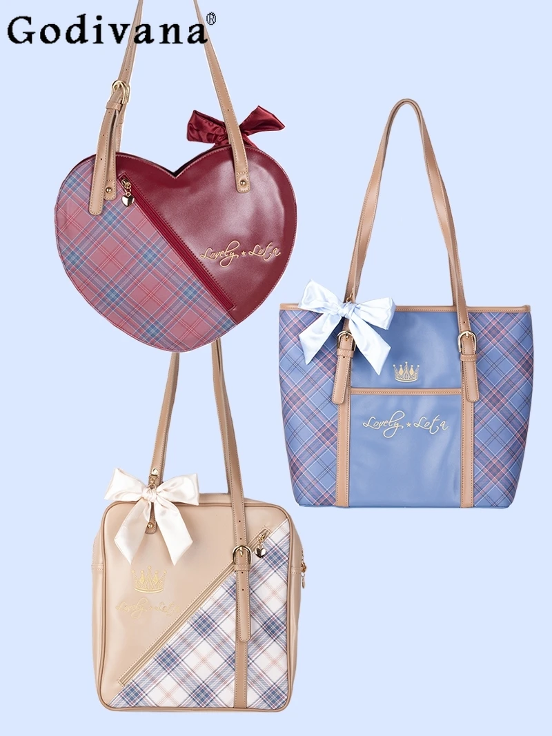 Original Lolita Daily Commuting Large Capacity Tote Bag Retro Plaid Bow Student Class Versatile Jk Uniform Shoulder Bag
Original Lolita Daily Commuting Large Capacity Tote Bag Retro Plaid Bow Student Class Versatile Jk Uniform Shoulder Bag