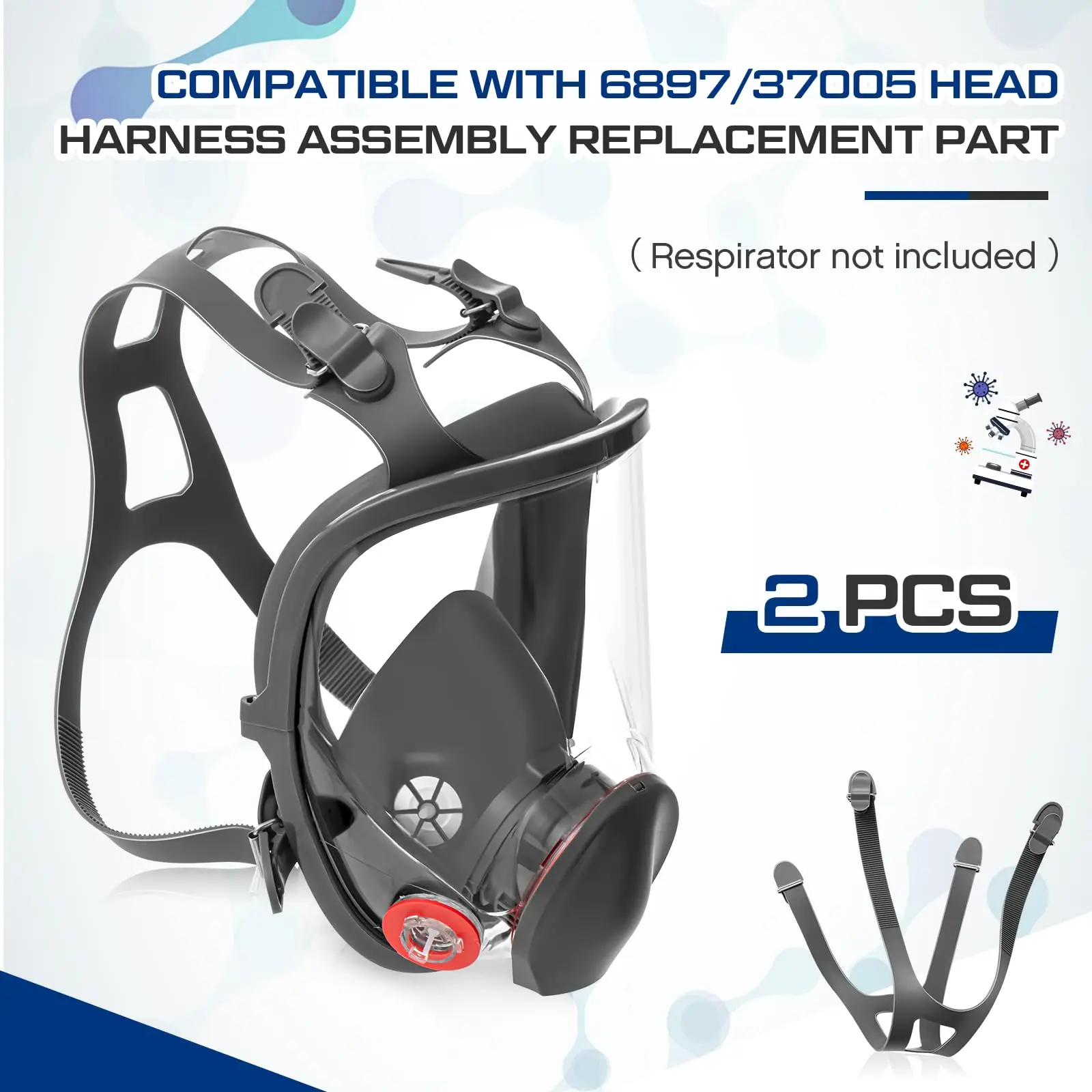 6897 Head Belt Strip Set For 6800 Dust Mask Half Face Gas Respirator Replace Accessories For 3M 6700/6800/6900 Mask
6897 Head Belt Strip Set For 6800 Dust Mask Half Face Gas Respirator Replace Accessories For 3M 6700/6800/6900 Mask
